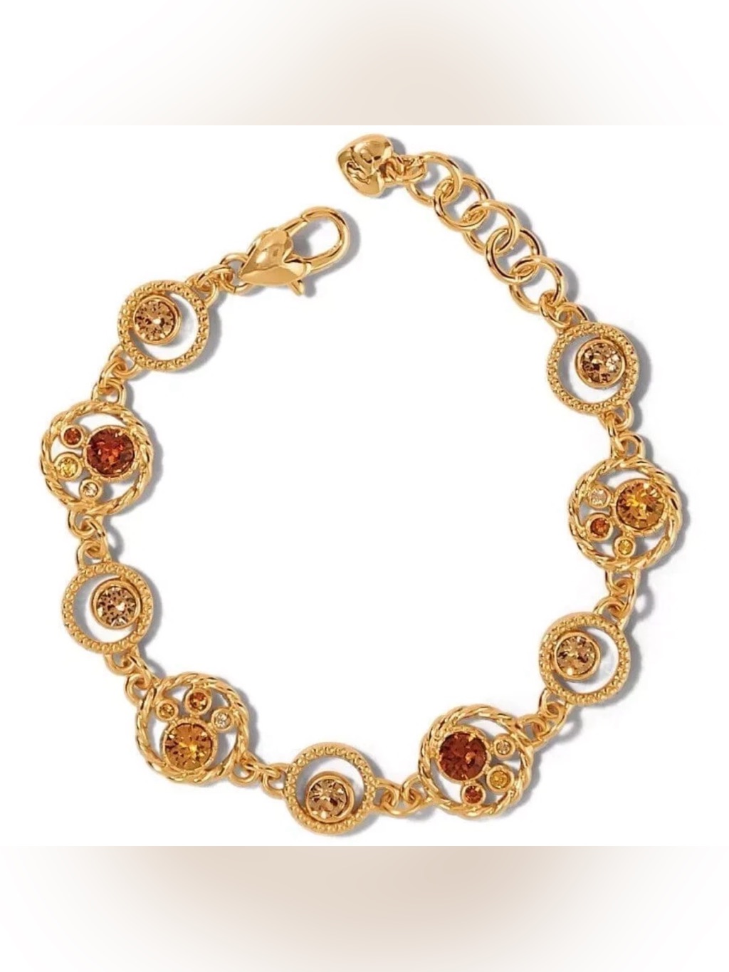 Rare Brighton Vtg Halo Glow Gold Bracelet Swarovski Crystal RareRetired